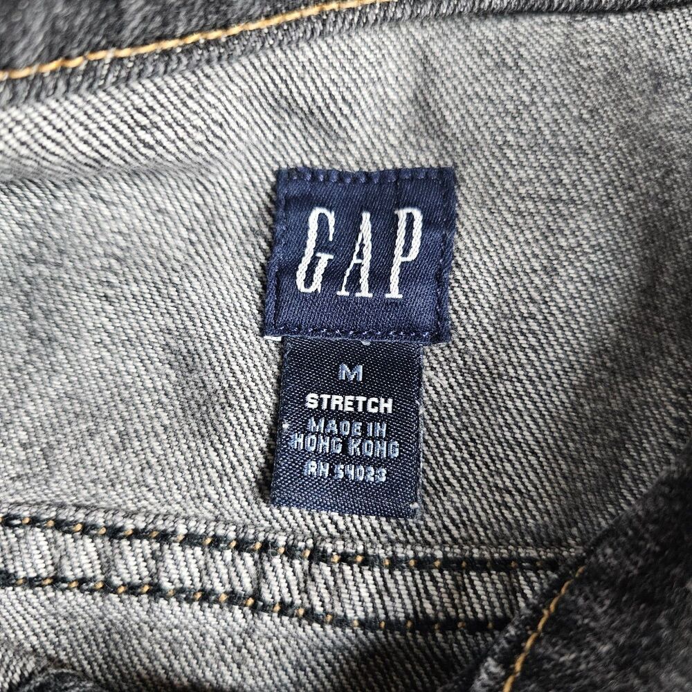 Vintage Gap Denim Jacket Womens Youth Medium Black Stretch Trucker Y2K Button - Picture 3 of 9